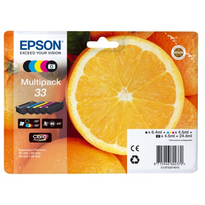 Epson T33 C13T33374011 kolorowa (CMYK) multipack oryginalnych kartridży