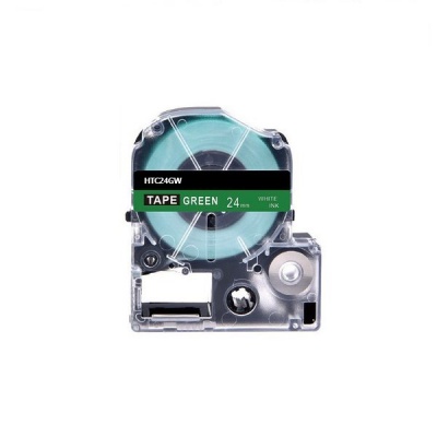 Epson HTC24GW, 24mm x 8m, czarny druk / zielony podkład, taśma zamiennik