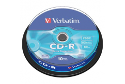 Verbatim CD-R, 43437, Extra Protection, 10-pack, 700MB, 52x, 80min., 12cm, bez možnosti potisku, cake box, pro archivaci dat