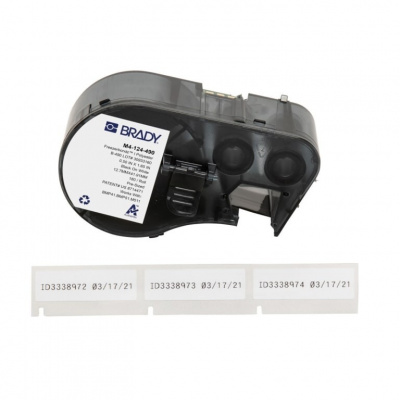Brady M4-124-490 / 170775, 12.70 mm, Polyester, czarny druk / biały podkład
