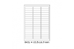 Samoprzylepne etykiety 63,5 x 16,9 mm, 48 etykiet, A4, 100 arkuszy