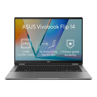 ASUS Vivobook 14 Flip/TP3407SA-OLED147WZ/U7-256V/14"/WUXGA/T/16GB/1TB/Intel int/W11H/Szary/2R