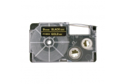 Taśma zamiennik Casio XR-9BKG 9mm x 8m złoty druk / biały podkład