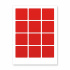 Etykiety samoprzylepne 60 x 60 mm, 12 etykiet, A4, 20 arkusze, czerwone