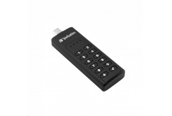 VERBATIM USB C 3.1 Drive 128 GB - Keypad Secure (R:160/W:150 MB/s) GDPR