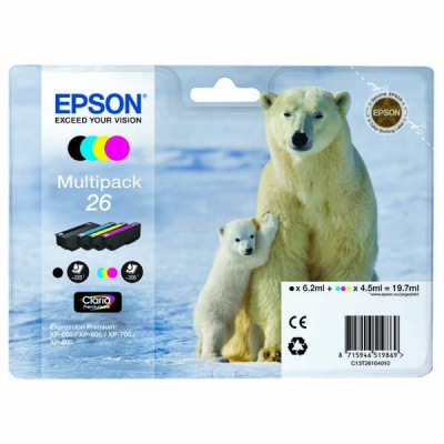 Epson 26 T2616 CMYK multipack oryginalnych kartridży