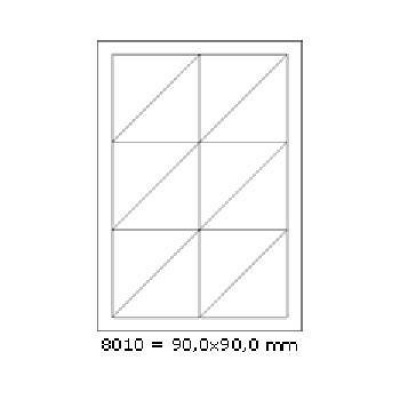 Samoprzylepne etykiety 90 x 90 mm, 12 etykiet, A4, 100 arkuszy