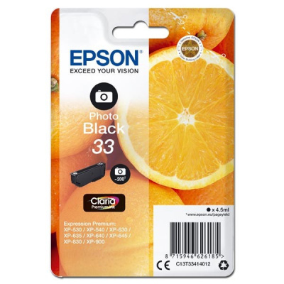 Epson T33 C13T33414012 foto czarny (photo black) tusz oryginalna