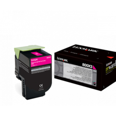 Lexmark 80C0X30 purpurowy (magenta) toner oryginalny