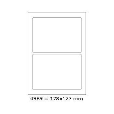 Samoprzylepne etykiety 178 x 127 mm, 2 etykiety, A4, 100 arkuszy