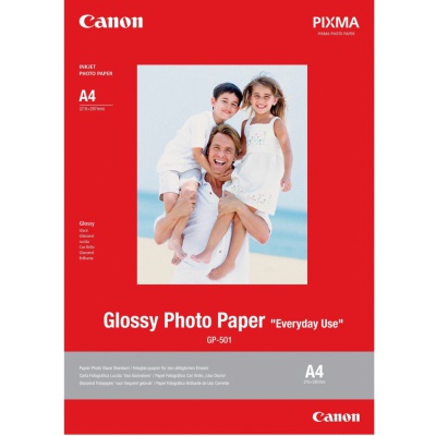 Canon GP-501 Glossy Photo Paper, papier fotograficzny, błyszczący, biały, 10x15cm, 4x6", 210 g/m2, 5 szt., 0775B076