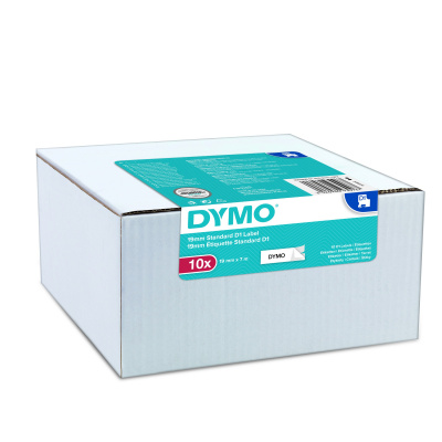 Dymo D1 45803, 2093098, 19mm x 7m, czarny druk / biały podkład, taśma oryginalna, 10 szt.