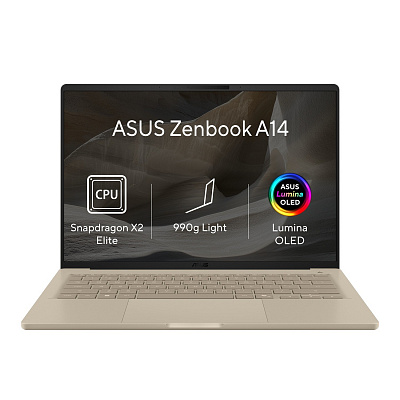 ASUS Zenbook A14/UX3407NA-OLED267XZ/SD-X2E-88-100/14"/WUXGA/32GB/1TB/Adreno/W11P/Złoty/2R