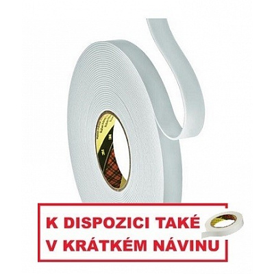 3M 9515W Montażowa piankowa taśma dwustronna, biała 12 mm x 3 m